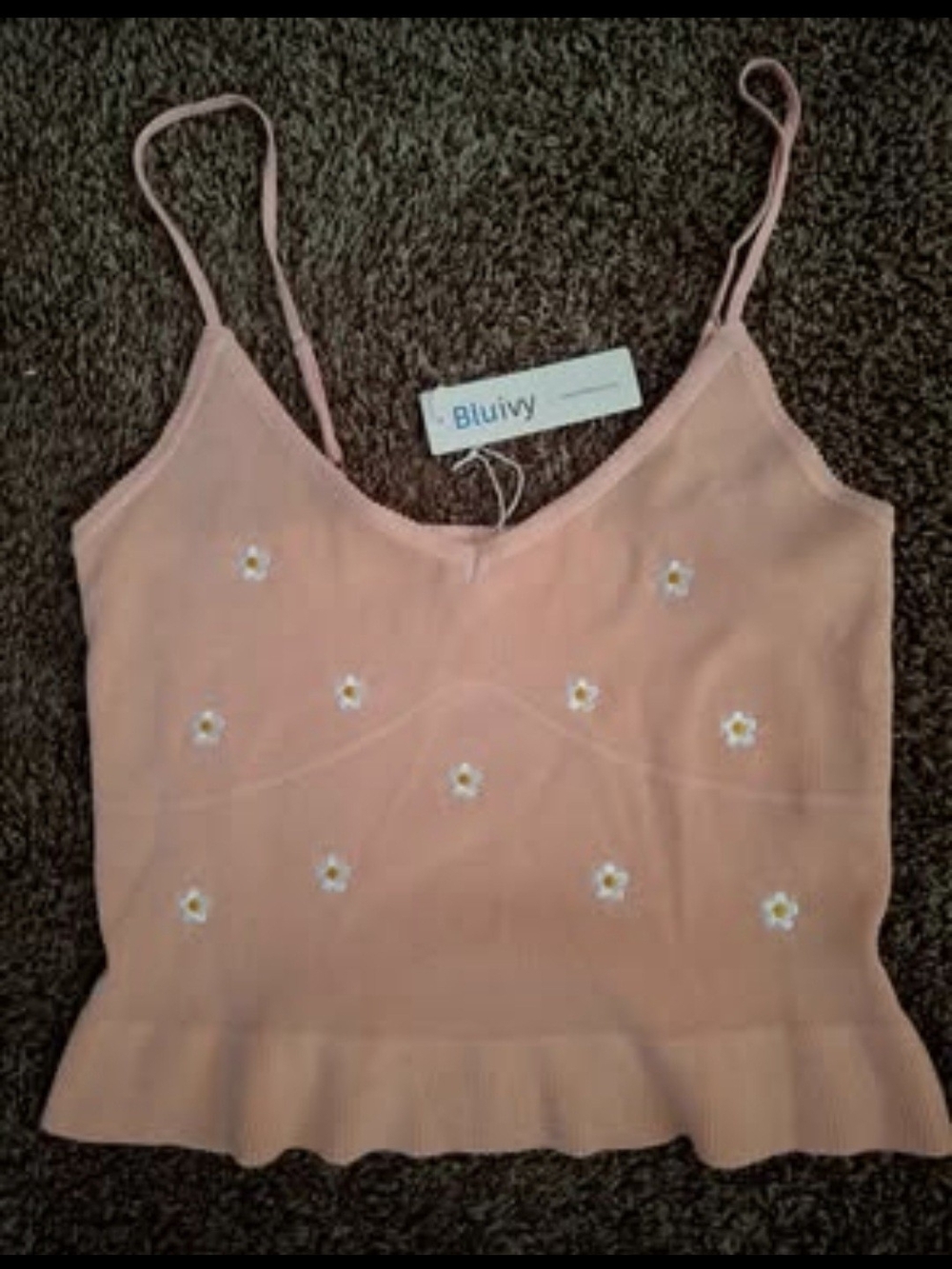 Bluivy Peach Daisy Knit Cami